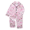 thumbnail image 1 of KHONTS Girls Cute Printed Satin Pajamas Button down Pajamas Sets Nightgown, 2 Piece, Sizes 3-8 Years, 1 of 4