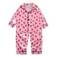 thumbnail image 1 of KHONTS Girls Cute Printed Satin Pajamas Button down Pajamas Sets Nightgown, 2 Piece, Sizes 3-8 Years, 1 of 4