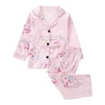 thumbnail image 1 of KHONTS Girls Floral Printed Pajamas Long Sleeve and Pants Loungewear, 2 Piece Outfits, Sizes 12M -8Y, 1 of 3