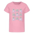 thumbnail image 1 of KHONTS Girls Kids Spooky Season Bowknots Halloween Tees Short Sleeve Crew Neck T Shirts,Size 3-13 Years Pink 150, 1 of 4