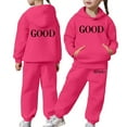 thumbnail image 1 of KHONTS Girls Letter Printed Hoodies Sweatshirts and Sweatpants Outfits, 2 Piece, Sizes 2-13 Years, 1 of 7