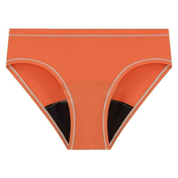 KHONTS Girls Period Underwear Period Panties for Teens Menstrual Leakproof Protective Cotton Briefs Orange XL