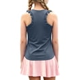 thumbnail image 1 of KHONTS Girls Summer Workout Tank Tops Ruffle Sleeveless Racerback Crewneck Casual Loose Activewear Grey 150, 1 of 7