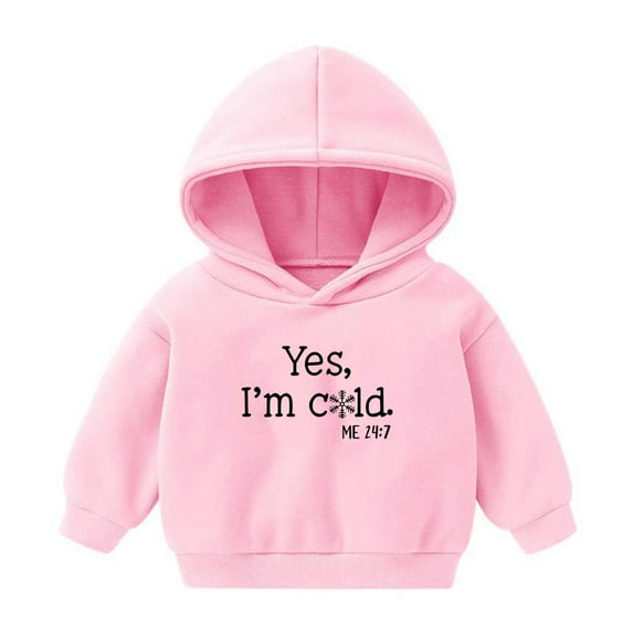 KHONTS Girls and Boys Hooded Sweatshirts Leisure Letter Printed Long Sleeve Pullover Hoodies for Daily Outdoor Activities,Sizes 12M-6Y