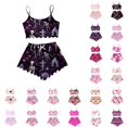 thumbnail image 1 of KHONTS Halloween 2 Piece Pajamas Sets for Women Cute Print Lettuce Cami and High Waist Shorts Nightwear Set Funny Sleepwear 03-White XL, 1 of 4