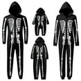 thumbnail image 1 of KHONTS Halloween Family Skeleton Printed Matching Pajamas Sets Hooded Jumpsuit Funny Bodysuit for Adult and Kids Men XL, 1 of 4