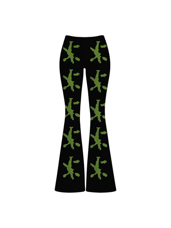 Halloween Flare Yoga Pants for Women High Waist Tummy Control Yoga Leggings Bootcut Workout Pants