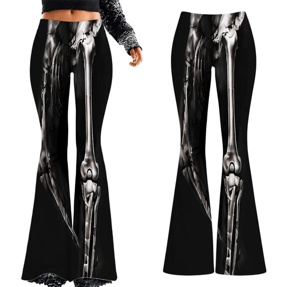 KHONTS Halloween Flare Yoga Pants for Women High Waist Tummy Control Yoga Leggings Bootcut Workout Pants