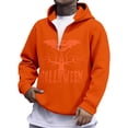 thumbnail image 1 of KHONTS Halloween Plus Size Hoodies for Men Funny Graphic Trick or Treat Pumpkin Quarter Zip Hoodie Sweatshirt Long Sleeve Pullovers Orange XXL, 1 of 4