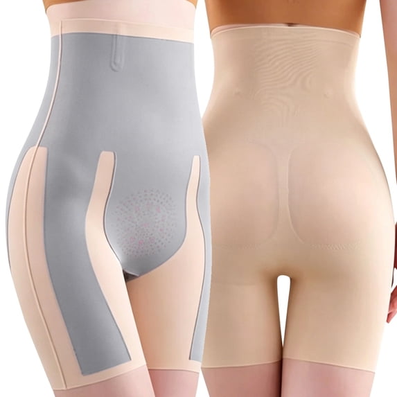 KHONTS High Waisted Tummy Control Pants for Women Lift Panties Shapewear Beige M
