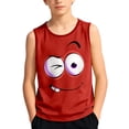 thumbnail image 1 of KHONTS Kid's Tank Tops for Boys Funny Face Expression Tanks Shirts Summer Beach Sleeveless T-Shirts,Size 3-14 Years Red 130, 1 of 4