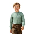 thumbnail image 1 of KHONTS Kids Boys Oktoberfest Pliad Shirts Long Sleeve Western Shirts Button down Casual Tops,Size 2-14 Years Green 100, 1 of 4