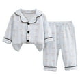 thumbnail image 1 of KHONTS Kids Cute Printed Pajamas Sets Long Sleeve Button down Tops and Pants, Girls and Boys 2 Piece, Sizes 2-6 Years, 1 of 4