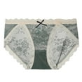 thumbnail image 1 of KHONTS Lace Underwear for Women Floral Lace Trim Panties Mesh Hipster High Waist Briefs Stretch Breathable Underwear Green L, 1 of 2