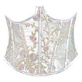 thumbnail image 1 of KHONTS,Lace up Corset Bustier Floral Printed Wide Underbust Corset Belt Clothing Dress Waist Belt for Women White S, 1 of 9