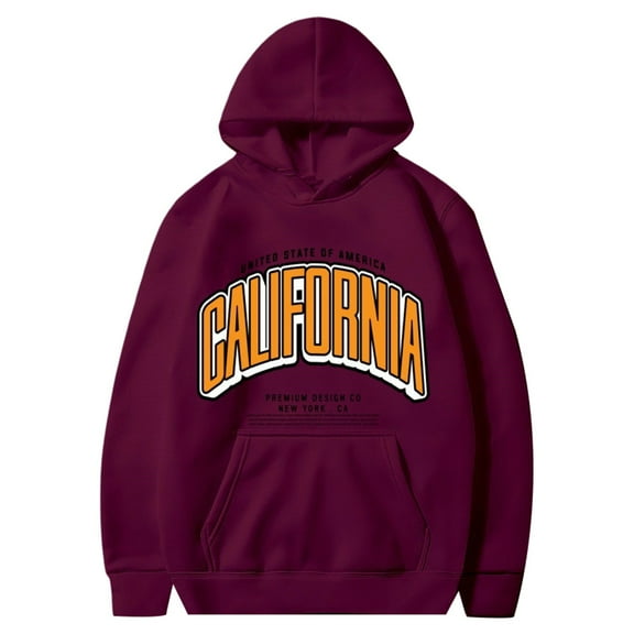 KHONTS,Letter Graphic Print Hoodies for Men Oversized Long Sleeve Casual Drawstring Fall Pullover Sweatshirt Tops OTHER L