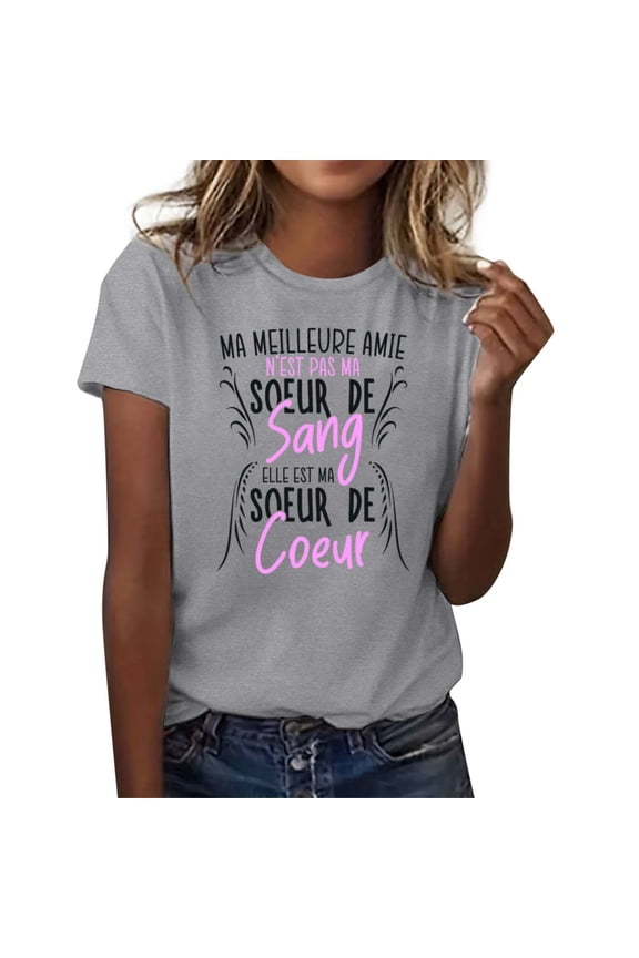 Ma Amie Elle Is My Sister De Coeur Comfort Colors Adult Heavyweight T-Shirt Grey L