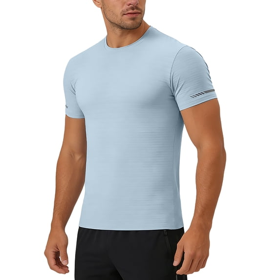 KHONTS Men's Athletic Workout Tees Lightweight Crewneck T-Shirts Running Gym Casual Work Shirts Blue XXXXL