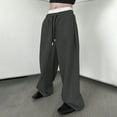thumbnail image 1 of KHONTS Men's Baggy Sweatpants Wide Leg Y2k Drawstring High Waisted Loose Long Pants with Pockets GY2 S, 1 of 8