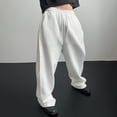 thumbnail image 1 of KHONTS Men's Baggy Sweatpants Wide Leg Y2k Drawstring High Waisted Loose Long Pants with Pockets White XL, 1 of 8