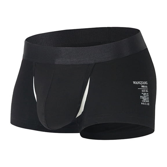 KHONTS,Men's Ball Underwear Pouch Boxer Briefs Boy Shorts Jock Strap Enhancer Athletic Male Comfortable Ball Pouch Black M