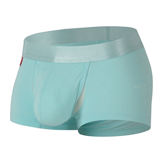 KHONTS,Men's Ball Underwear Pouch Boxer Briefs Boy Shorts Jock Strap Enhancer Athletic Male Comfortable Ball Pouch Sky Blue M