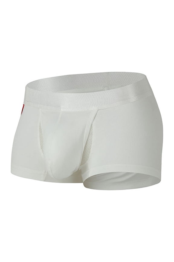 ,Men's Ball Underwear Pouch Boxer Briefs Boy Shorts Jock Strap Enhancer Athletic Male Comfortable Ball Pouch White L