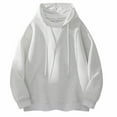 thumbnail image 1 of KHONTS Men's Big and Tall V-Neck Hoodies Casual Fall Stylish Streetwear Basic Classic Solid Color Hooded Sweatshirt Grey XXL, 1 of 3
