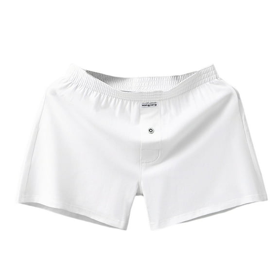 KHONTS,Men's Boxer Shorts Soft Breathable Cotton Underwear Shorts Relaxed Fit Stretch Shorts White XXXL