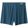 thumbnail image 1 of KHONTS,Men's Breathable Ice Silk Pajama Bottom Sleep Boxer Shorts with Button Fly Blue XXL, 1 of 2
