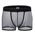 thumbnail image 1 of KHONTS,Men's Breathable Underwears See Through Sexy Boxer Briefs Mesh Male Soft Bikini Cool Boxers Black XL, 1 of 2