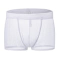 thumbnail image 1 of KHONTS,Men's Breathable Underwears See Through Sexy Boxer Briefs Mesh Male Soft Bikini Cool Boxers White XL, 1 of 2