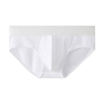 KHONTS Men's Briefs Solid Color Athletic Underwear Breathable Soft Jockstrap Underpants for Sport Gym White XL