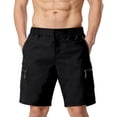 thumbnail image 1 of KHONTS Men's Cargo Shorts Lightweight Work Shorts Elastic Waist Casual Pants for Golf Hiking Casual with Zipper Pockets Black XXL, 1 of 4