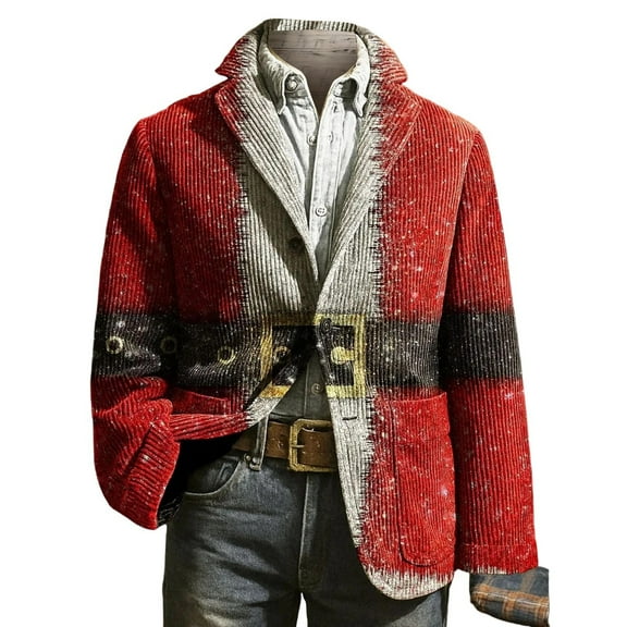 KHONTS Men's Casual Blazer One Button Lightweight Sports Coat with Pockets Slim Fit Lapel Jacket Business Suit 02-Red L