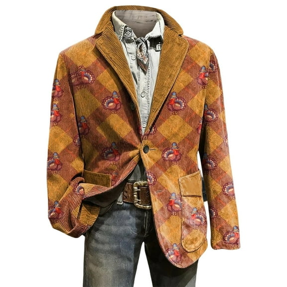 KHONTS Men's Casual Blazer One Button Lightweight Sports Coat with Pockets Slim Fit Lapel Jacket Business Suit 03-Yellow L