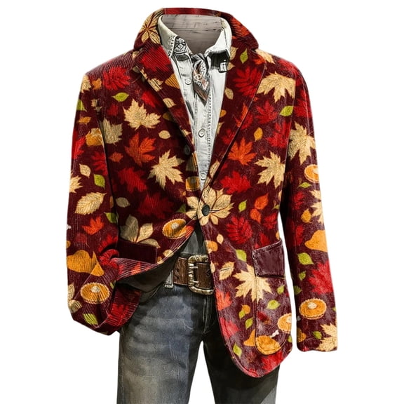 KHONTS Men's Casual Blazer One Button Lightweight Sports Coat with Pockets Slim Fit Lapel Jacket Business Suit 08-Red L