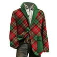thumbnail image 1 of KHONTS Men's Christmas Blazer Corduroy Xmas Graphic Suit Jackets Lapel Button down Blazers for Dinner Party 2025 02-Green S, 1 of 3