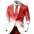 thumbnail image 1 of KHONTS Men's Christmas Blazer Jacket Xmas Snowflake Print Long Sleeve Open Button Business Office Jacket Work Blazers 13-Red XL, 1 of 3