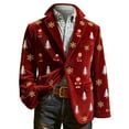 thumbnail image 1 of KHONTS Men's Christmas Blazer Vintage Corduroy Jacket Funny Xmas Graphic Button Holiday Party Jackets Work Blazers 11-Red XXXXL, 1 of 3