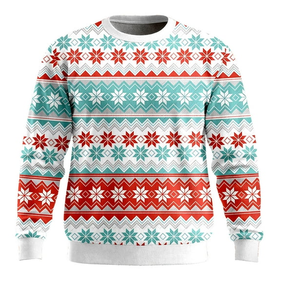 KHONTS Men's Christmas Oversized Sweatshirts Classic Funny Christmas Pullovers Tops Baggy Holiday Novelty Xmas Clothes 2-White XL