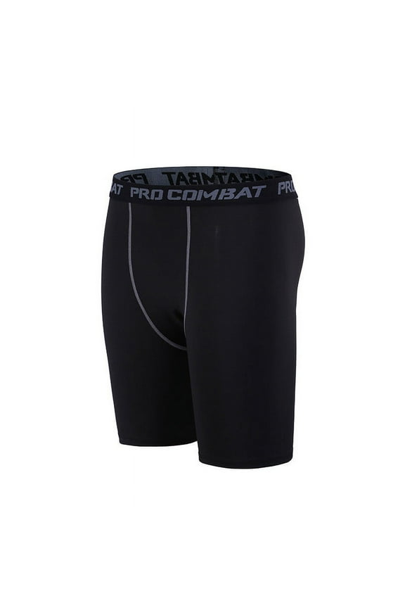 ,Men's Compression Shorts Spandex Sports Underwear Athletic Performance Baselayer Workout Running Active Tights Black L