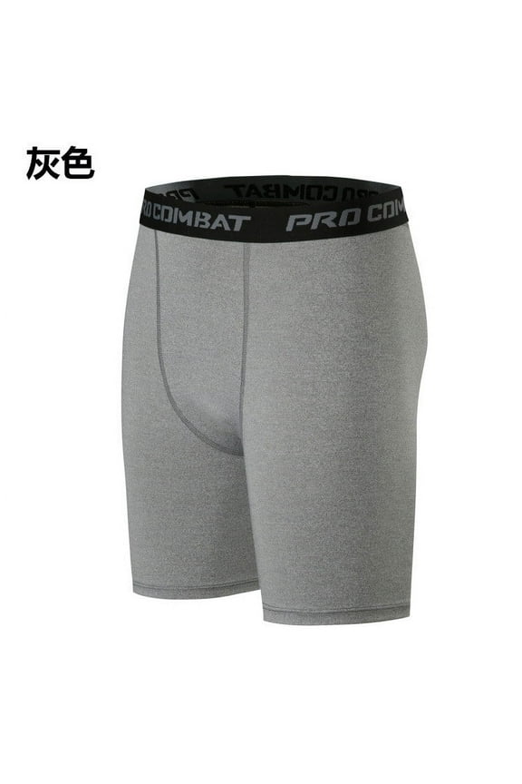 ,Men's Compression Shorts Spandex Sports Underwear Athletic Performance Baselayer Workout Running Active Tights Grey M