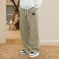 thumbnail image 1 of KHONTS Men's Corduroy Casual Pants Fashion Loose Fit Wide Leg Pants Straight Sweatpants with Elastic Waist Drawstring Beige XXXL, 1 of 4