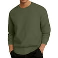 thumbnail image 1 of KHONTS Men's Crewneck Sweatshirts Soild Color Geometric Texture Long Sleeve Casual Pullover Shirts Green XXXL, 1 of 4