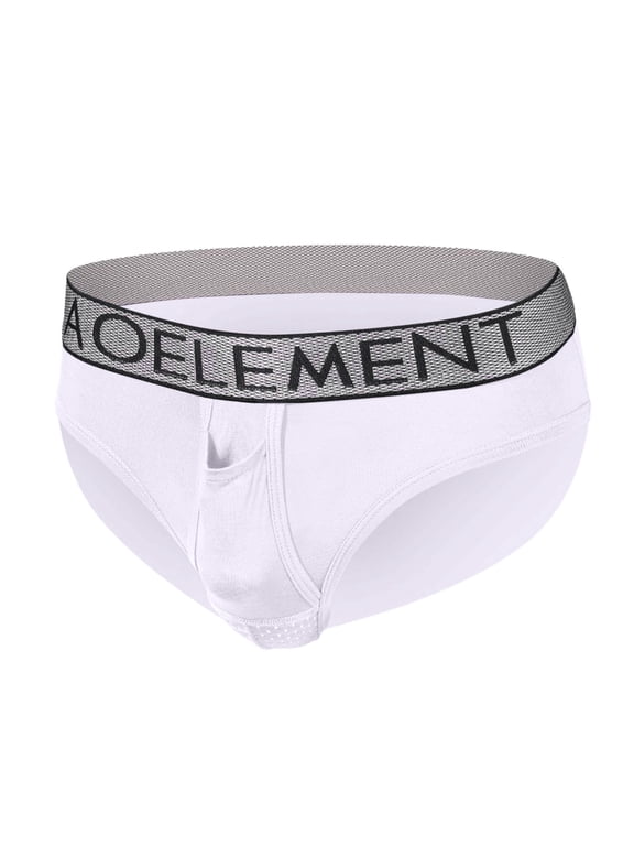 Men's Dual Pouch Briefs Soft Comfy Breathable Underwear White XXL