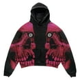 thumbnail image 1 of KHONTS Men's Graphic Printed Hooded Sweatshirts Loose Fit Hip Hop Hoodies Streetwear Sports Outdoor Pop Pullovers Hot Pink2 XXL, 1 of 2