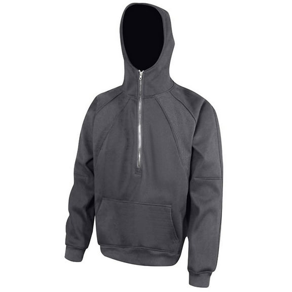 KHONTS Men's Half Zip Long Sleeve Hoodies Fleece Crop Pullover Sweatshirts Turtleneck Solid Color Hooded Sweatshirts with Pockets GY1 XXL