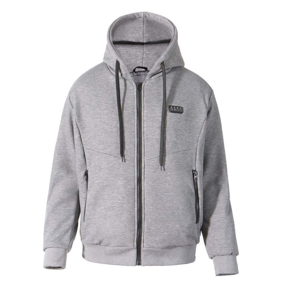KHONTS Men's Heated Hoodie with USB-C Rechargeable Battery Full Zip Winter Hooded Sweatshirt Casual Warm Jackets Grey XXL