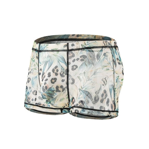 KHONTS Men's Irrational Graphic Printed Breathable Boxer Briefs Underwear Lifting Double Soft Underpants Green XL